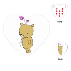 Cute Bear Cartoon Playing Cards (heart)  by Simbadda