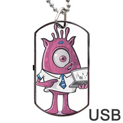 Business Education Logo Monster Dog Tag Usb Flash (two Sides) by Simbadda