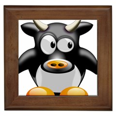 Cow Animal Mammal Cute Tux Framed Tiles