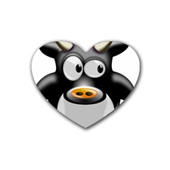 Cow Animal Mammal Cute Tux Heart Coaster (4 Pack) 