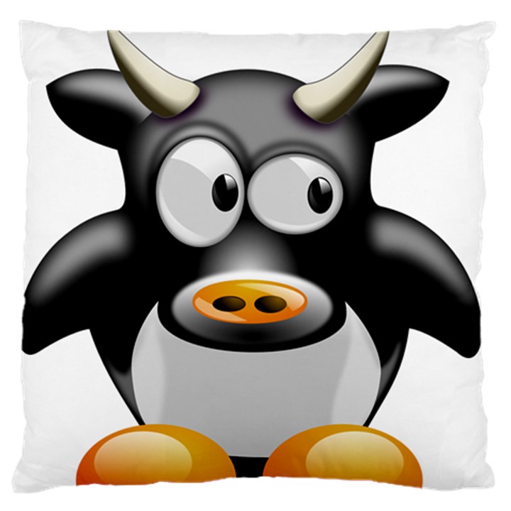 Cow Animal Mammal Cute Tux Large Flano Cushion Case (Two Sides)