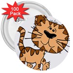 Cats Kittens Animal Cartoon Moving 3  Buttons (100 pack)  Front