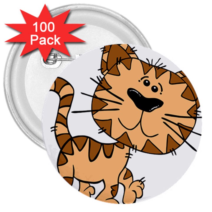 Cats Kittens Animal Cartoon Moving 3  Buttons (100 pack) 