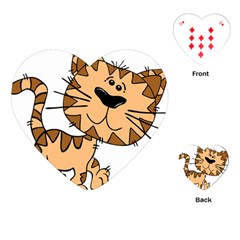 Cats Kittens Animal Cartoon Moving Playing Cards (heart)  by Simbadda