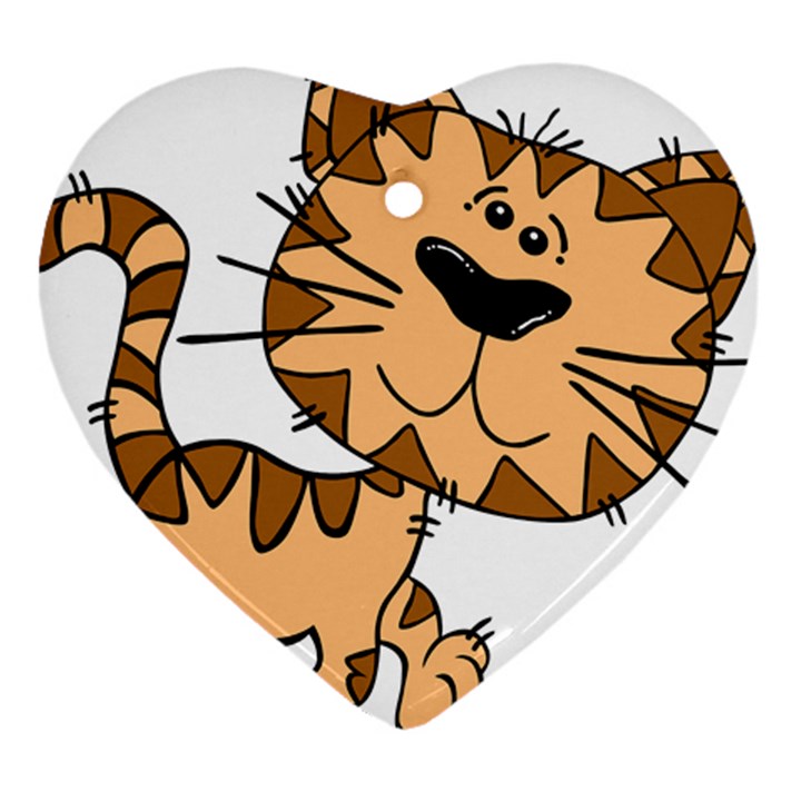 Cats Kittens Animal Cartoon Moving Heart Ornament (Two Sides)