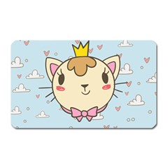 Cat Cloud Heart Texture Kitten Magnet (rectangular) by Simbadda