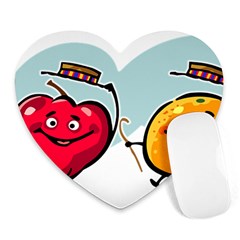 Dancing Fruit Apple Organic Fruit Heart Mousepads by Simbadda