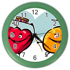 Dancing Fruit Apple Organic Fruit Color Wall Clocks by Simbadda