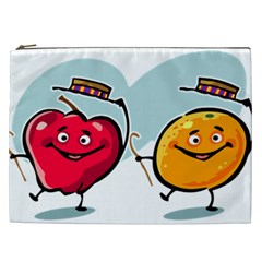 Dancing Fruit Apple Organic Fruit Cosmetic Bag (xxl)  by Simbadda