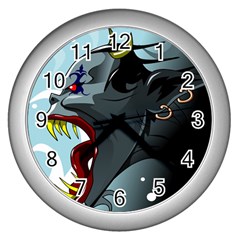 Demon Devil Evil Monster Alien Wall Clocks (silver) 