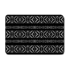 Futuristic Geometric Stripes Pattern Small Doormat  by dflcprints