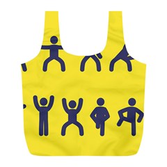 Gymnast Stick Man Man Stick Full Print Recycle Bags (l)  by Simbadda