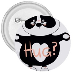 Panda Hug Sorry Cute Cute Bear 3  Buttons by Simbadda