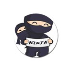 Ninja Baby Parent Cartoon Japan Magnet 3  (Round) Front