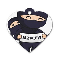 Ninja Baby Parent Cartoon Japan Dog Tag Heart (one Side) by Simbadda