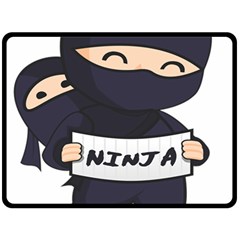 Ninja Baby Parent Cartoon Japan Double Sided Fleece Blanket (large)  by Simbadda