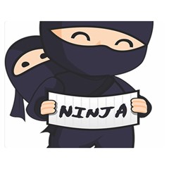 Ninja Baby Parent Cartoon Japan Double Sided Flano Blanket (medium)  by Simbadda