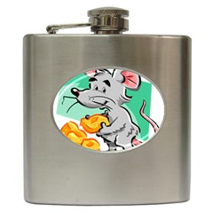 Mouse Cheese Tail Rat Hole Hip Flask (6 Oz) by Simbadda