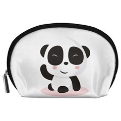 Panda Bear Funny Cute Accessory Pouches (large)  by Simbadda