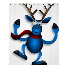 Reindeer Dancing Blue Christmas Shower Curtain 60  X 72  (medium)  by Simbadda