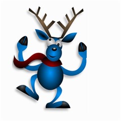 Reindeer Dancing Blue Christmas Large Garden Flag (two Sides) by Simbadda