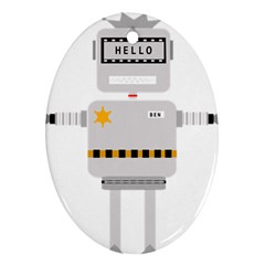 Robot Technology Robotic Animation Oval Ornament (Two Sides)