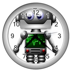 Robot Wall Clocks (silver) 