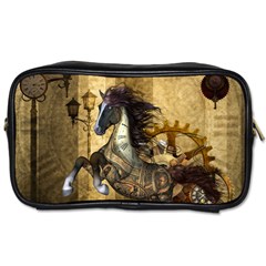 Awesome Steampunk Horse, Clocks And Gears In Golden Colors Toiletries Bags by FantasyWorld7
