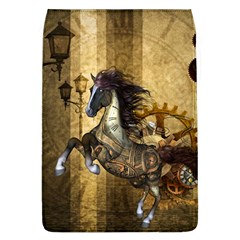 Awesome Steampunk Horse, Clocks And Gears In Golden Colors Flap Covers (l)  by FantasyWorld7