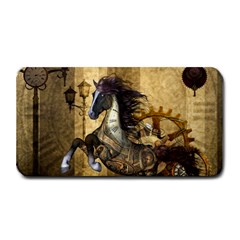 Awesome Steampunk Horse, Clocks And Gears In Golden Colors Medium Bar Mats by FantasyWorld7