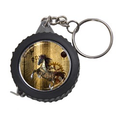 Awesome Steampunk Horse, Clocks And Gears In Golden Colors Measuring Tape by FantasyWorld7