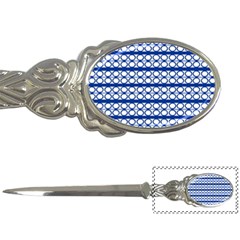 Circles Lines Blue White Pattern  Letter Openers by BrightVibesDesign