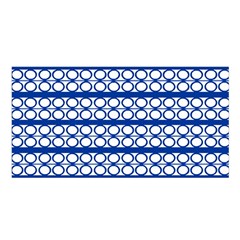 Circles Lines Blue White Pattern  Satin Shawl