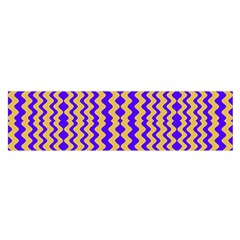 Purple Yellow Wavey Lines Satin Scarf (oblong) by BrightVibesDesign