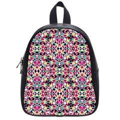 Multicolored Abstract Geometric Pattern School Bag (small) by dflcprints