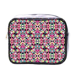 Multicolored Abstract Geometric Pattern Mini Toiletries Bags by dflcprints