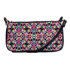 Multicolored Abstract Geometric Pattern Shoulder Clutch Bags by dflcprints