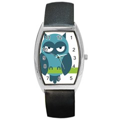 Owl Comic Animal Barrel Style Metal Watch by Simbadda