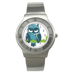 Owl Comic Animal Stainless Steel Watch by Simbadda