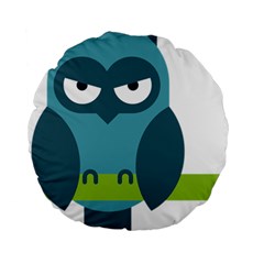 Owl Comic Animal Standard 15  Premium Round Cushions by Simbadda