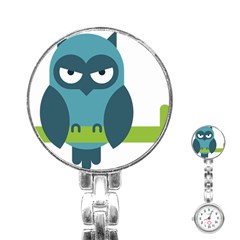 Owl Comic Animal Stainless Steel Nurses Watch by Simbadda