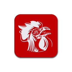 Cock Logo Emblem Symbol France Rubber Coaster (square)  by Simbadda