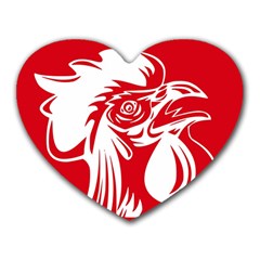 Cock Logo Emblem Symbol France Heart Mousepads by Simbadda