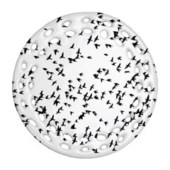 Flock Birds Animals Flying Ornament (round Filigree) by Simbadda