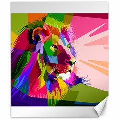 Animal Colorful Decoration Lion Canvas 8  X 10  by Simbadda