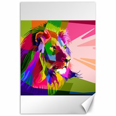 Animal Colorful Decoration Lion Canvas 24  X 36  by Simbadda