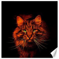 Cat Digiart Artistically Cute Canvas 20  X 20   by Simbadda