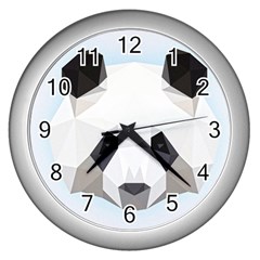 Background Show Graphic Art Panda Wall Clocks (silver) 