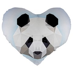 Background Show Graphic Art Panda Large 19  Premium Heart Shape Cushions by Simbadda