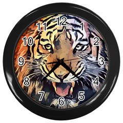 Tiger Animal Teeth Nature Design Wall Clocks (black) by Simbadda